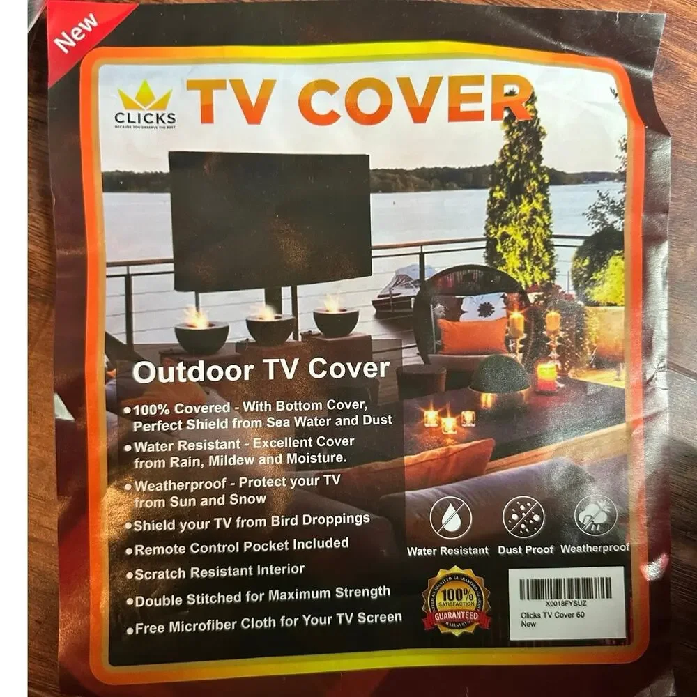NEW Clicks Brand Outdoor TV Cover Black 60“ Screen NIP
